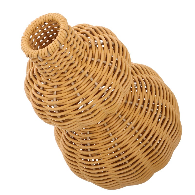 Brown Woven Rattan Vase Handmade Flower Pot for Table Centerpiece and Home Decor - Image 2