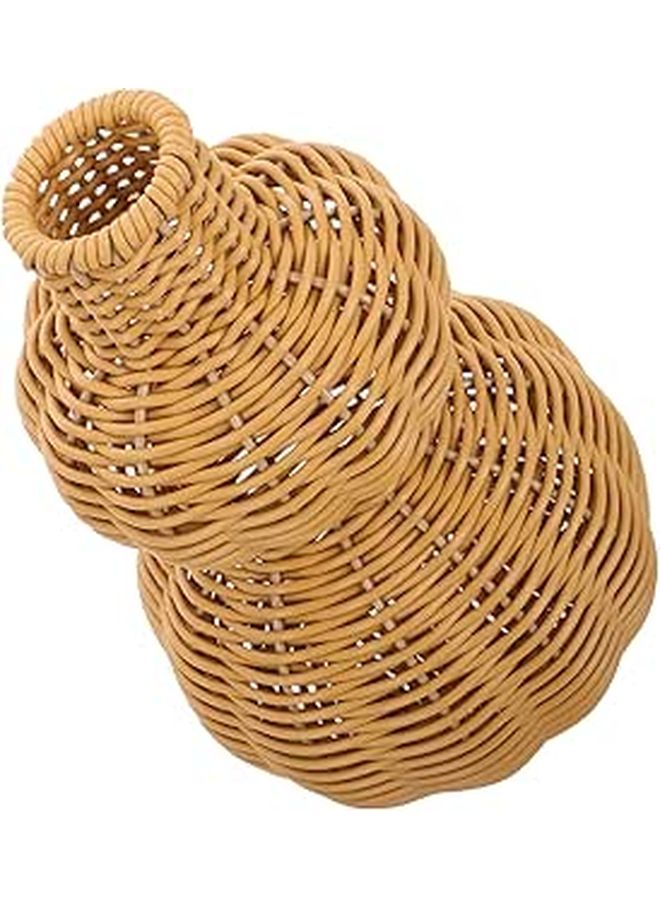 Brown Woven Rattan Vase Handmade Flower Pot for Table Centerpiece and Home Decor - Image 1