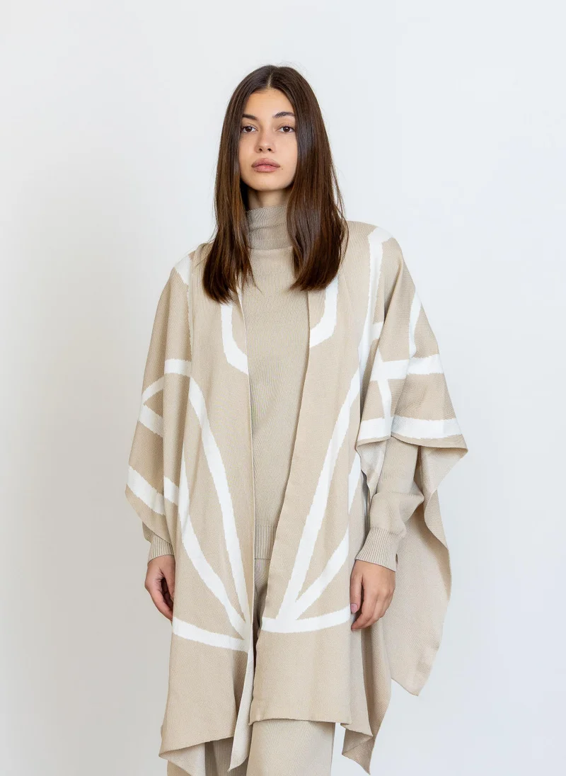 شايبس KNITTED SET WITH PRINTED SHAWL