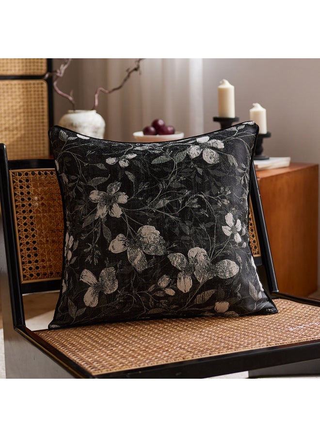 Medieval Style Pillow, Accessible Luxury And High-end, New Chinese Style Magnolia Jacquard Soft Bag Cushion, Living Room Cushion, Sofa Pillow