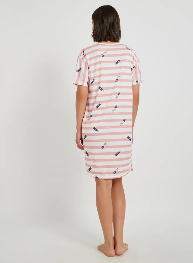 Take Two All-Over Printed Short Sleeve Sleep T-Shirt