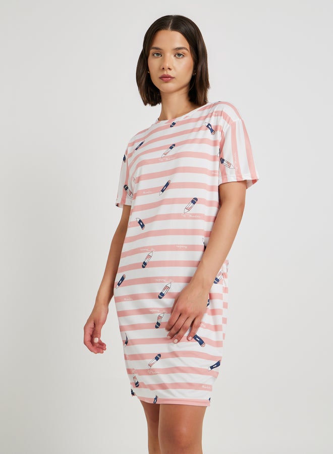 Take Two All-Over Printed Short Sleeve Sleep T-Shirt  - Image 2