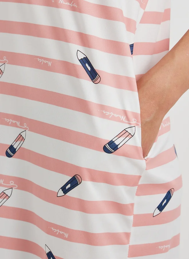 Take Two All-Over Printed Short Sleeve Sleep T-Shirt