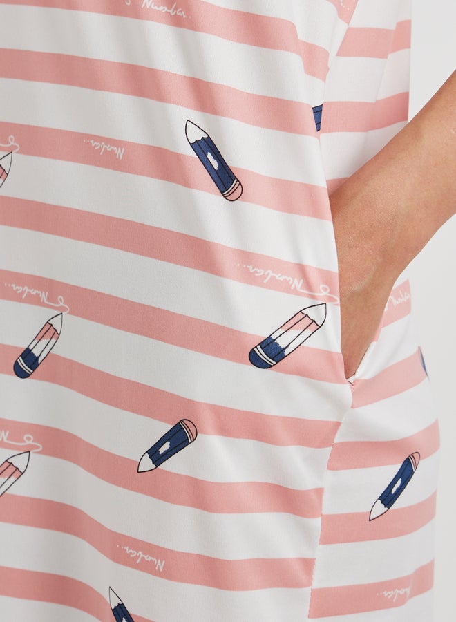 Take Two All-Over Printed Short Sleeve Sleep T-Shirt  - Image 3