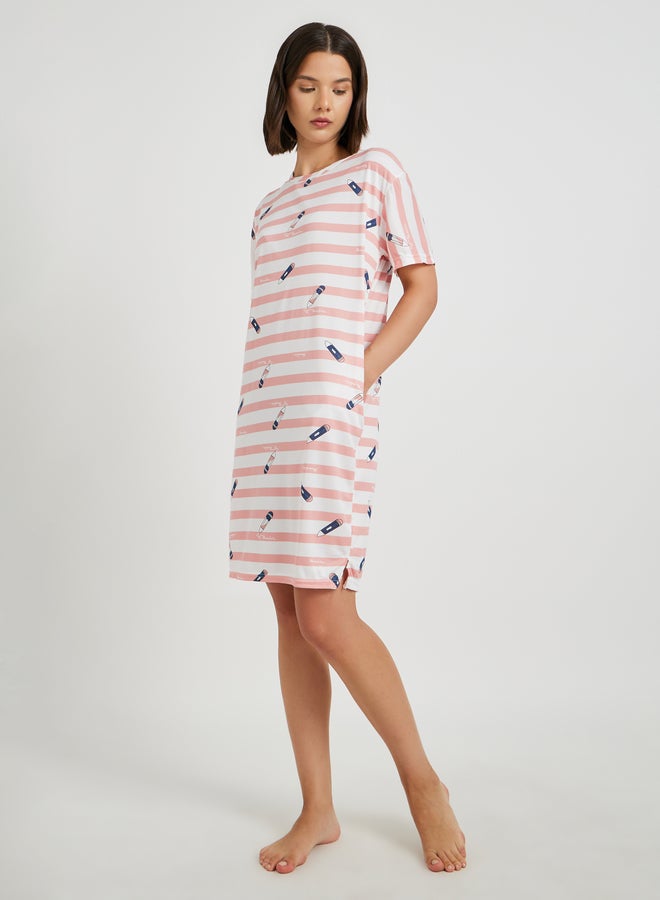 Take Two All-Over Printed Short Sleeve Sleep T-Shirt  - Image 1