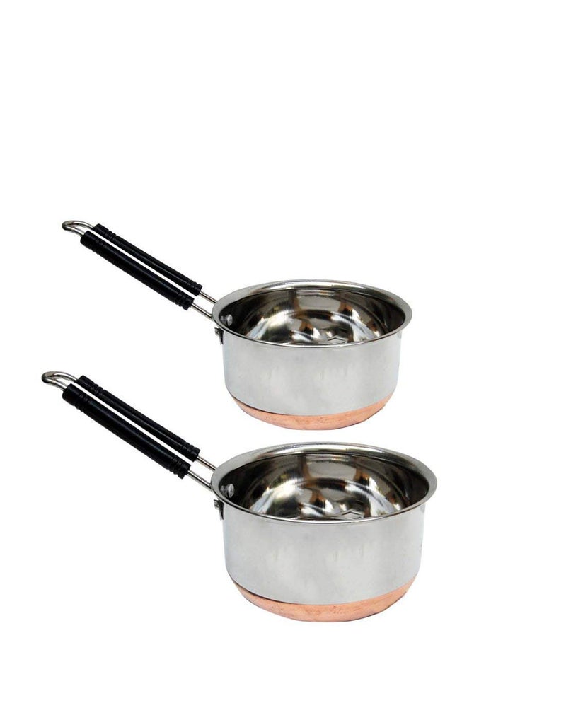 SHAPAT قدر صوص شابات بقاع نحاسي (1، 1.5، 2 لتر) عبوة من 3 - Image 2