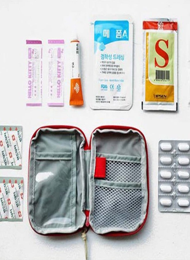 Dayalu First Aid Kit Bag | Medicine Storage Box | Multi-Utility Medicine Pouch | Portable & Spacious Emergency Kit Organizer with Mesh Pouch & Elastic Loops | Perfect for Travel, Camping, Home (Red) - Image 4