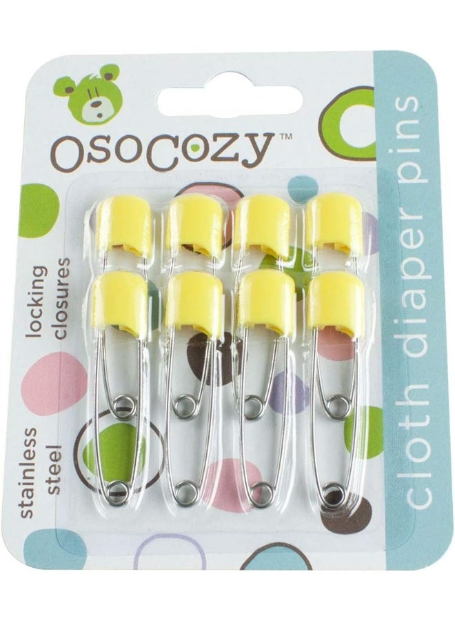 OsoCozy دبابيس حفاضات أوسوكوزي - (أصفر) - دبابيس حفاضات قوية من الفولاذ المقاوم للصدأ مع أقفال أمان - Image 1