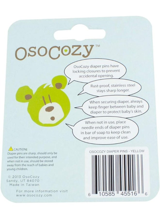 OsoCozy دبابيس حفاضات أوسوكوزي - (أصفر) - دبابيس حفاضات قوية من الفولاذ المقاوم للصدأ مع أقفال أمان - Image 2