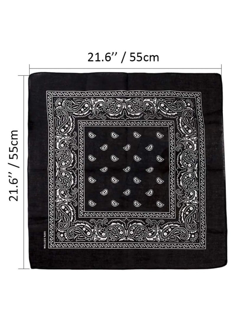 Oasisgalore 3 Pack 100% Cotton Paisley Pattern Bandanas Face Mask Square Scarf Headwear - Image 2
