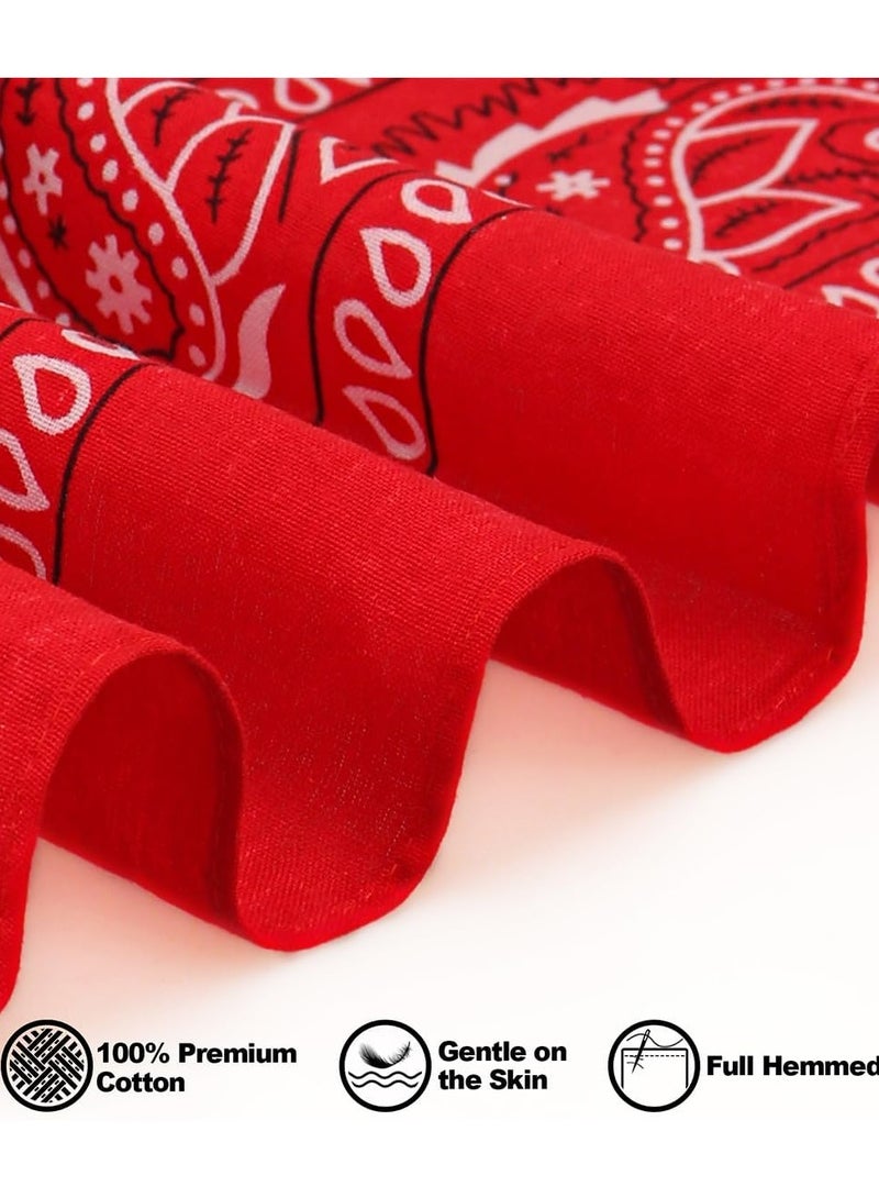 Oasisgalore 3 Pack 100% Cotton Paisley Pattern Bandanas Face Mask Square Scarf Headwear - Image 3