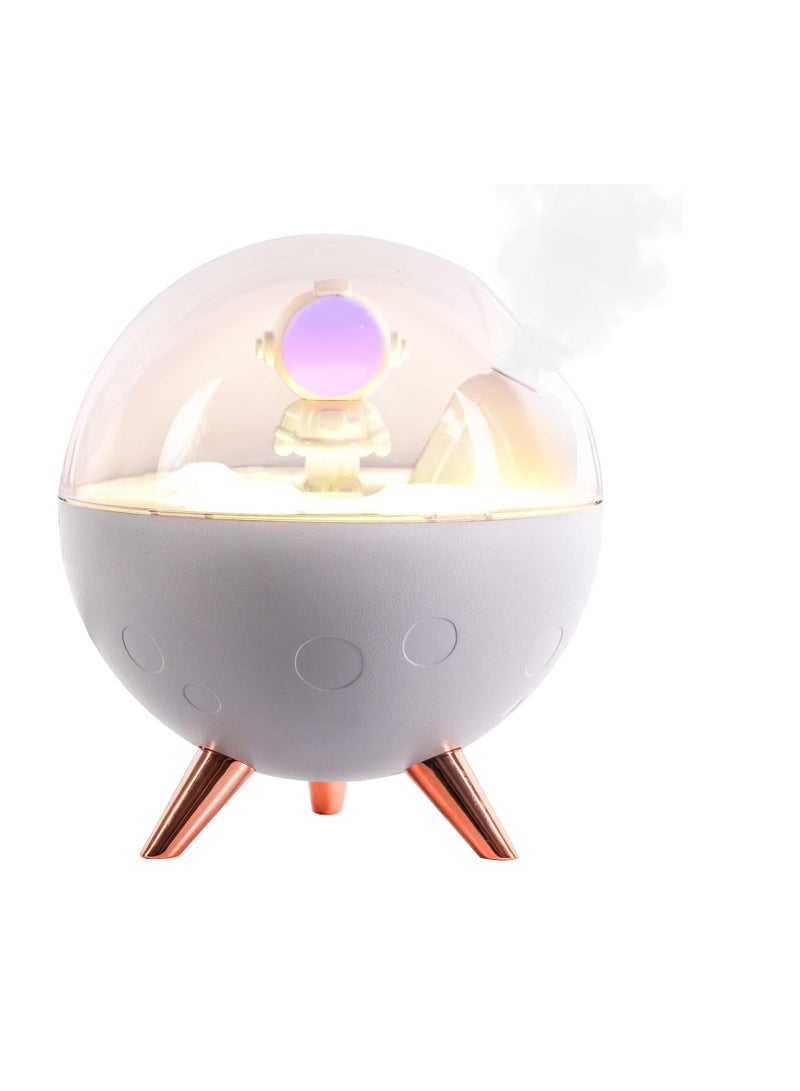 KASTWAVE Astronaut Humidifier for Bedroom | Auto-off 350ml USB Mini Air Humidifier with 3 Colors Light | Small Desk Humidifier for Kids (White) - Image 1