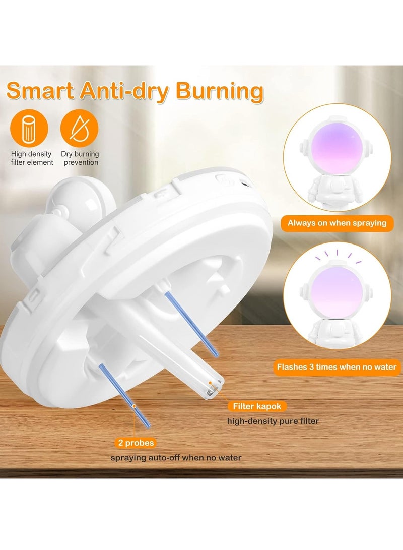 KASTWAVE Astronaut Humidifier for Bedroom | Auto-off 350ml USB Mini Air Humidifier with 3 Colors Light | Small Desk Humidifier for Kids (White) - Image 5