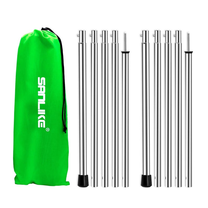 SAN LIKE Tent Pole Telescopic Adjustable tarp Poles for Camping Canopy Awning Shelter Backpacking Hiking -(Adjustable Length - Steel) - Image 1