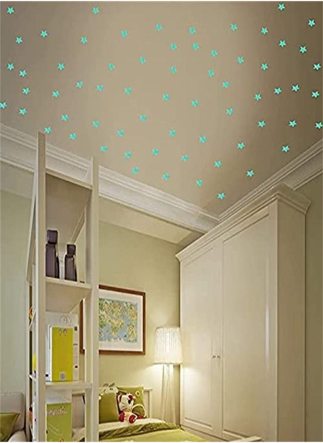 100-Piece Blue Glow in The Dark Luminous Stars Fluorescent Noctilucent Plastic Wall Stickers Murals Decals for Home Art Decor Ceiling Decorate Kids Babys Bedroom Room Decorations - pzsku/Z5BCECBAB416B4A2D7719Z/45/_/1635423194/61fc87b1-1a81-4083-8a92-9532099b2d9d