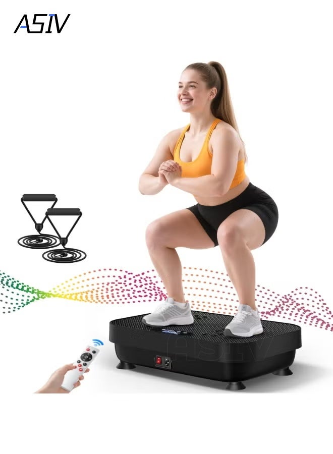 ASIV Home Vibration Fitness Machine, 99 Speed Levels, 8 Modes, Bluetooth Connection, with 2 Resistance Bands - Image 2