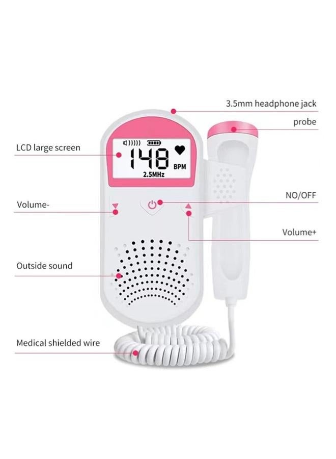 Hand-Held Fetal Heart Rate Monitor with LCD Screen，Intended to Detect Fetal Heartbeats