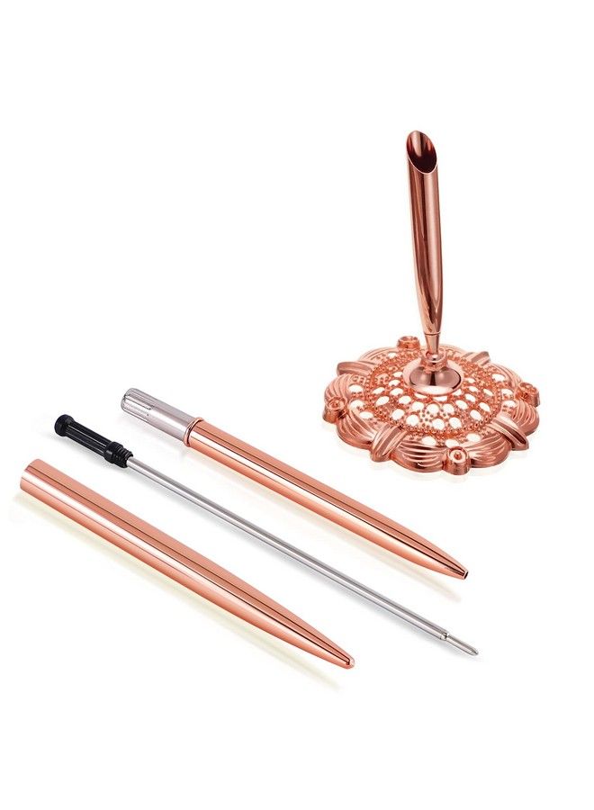 RUTICH Hollow Round Pen Holder Signing Pen Set For Wedding Bridal Engagement Valentine'S Day Favorsrose Gold 2 Pcs… - Image 5