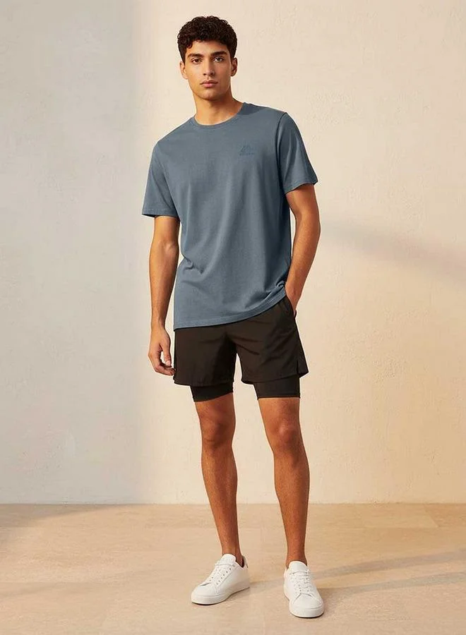 Kappa BLUE Kappa Logo Print T shirt for Men | Best Price UAE