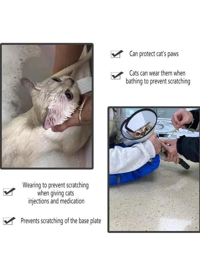 RATSAW Cat Anti Scratch Boots Cat Shoes 4 Pcs Boots Nail Cover Precaution Scratch Gloves Cat Paw Soft Mesh Adjustable Protector Pet Grooming Scratching Booties Gray S  - Image 4