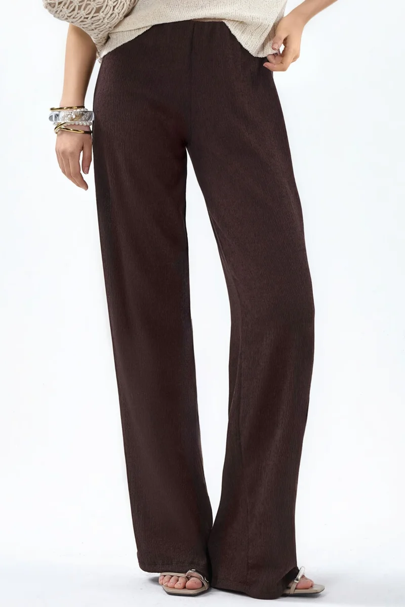 BUSEM High-Waist Straight-Leg Crepe Trousers with Slit