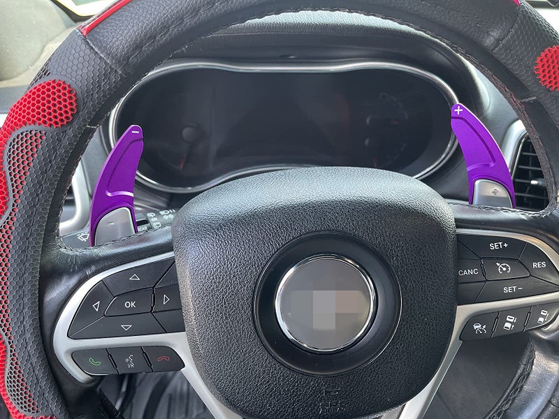MOEBULB Steering Wheel Shift Paddle Extension Cover Compatible with Jeep Grand Cherokee 2014-2020 Dodge Challenger Charger Durango RT and Scat Pack Extended Shifter Trim Cover 2pcs - Purple - Image 4