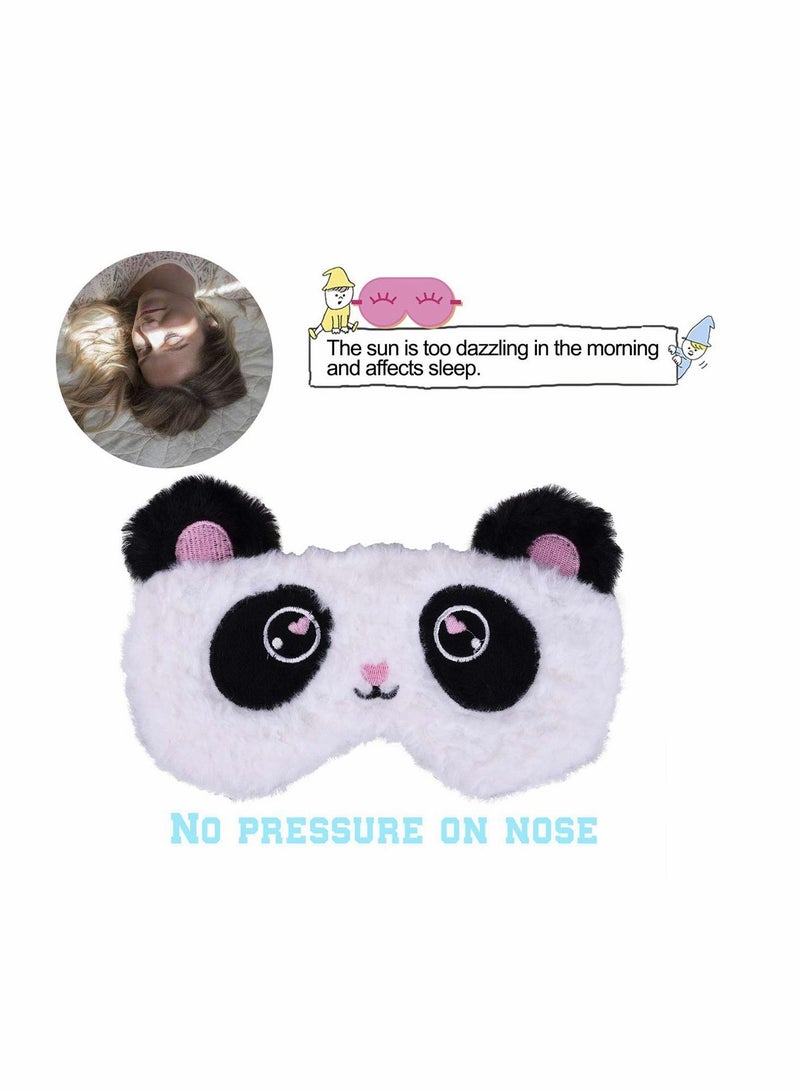 SYOSI Cute Panda Sleeping Mask, MAKINGTEC Soft Fluffy Plush Blindfold Funny Novelty Animal Sleep Mask Eye Cover Eyeshade for Kids Girls Boys Women Men Night Nap Travel Meditation - Image 5