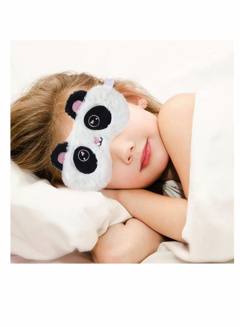 SYOSI Cute Panda Sleeping Mask, MAKINGTEC Soft Fluffy Plush Blindfold Funny Novelty Animal Sleep Mask Eye Cover Eyeshade for Kids Girls Boys Women Men Night Nap Travel Meditation - Image 2