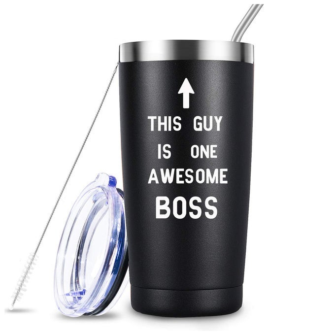 BOSS GIFTS FOR MEN BOS DAYCHRISTMAS BIRTHDAY GIFTS FOR BOSSSMANAGER DIRECTOR FRIENDS LEAVING MOVING APPRECIATION RETIREMENT 20OZ STAINLESS STEEL CUP