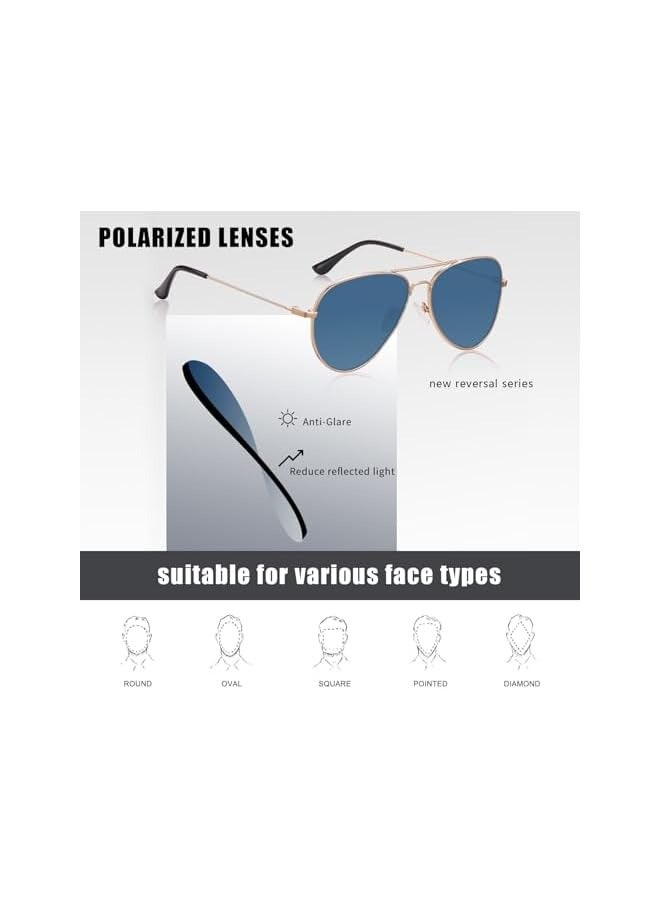 بروماس نظارات شمسية مستقطبة كلاسيكية طراز Aviator للرجال والنساء بتصميم عتيق من الأشعة فوق البنفسجية 400 لحماية العدسات أثناء القيادة وصيد الأسماك - Image 3