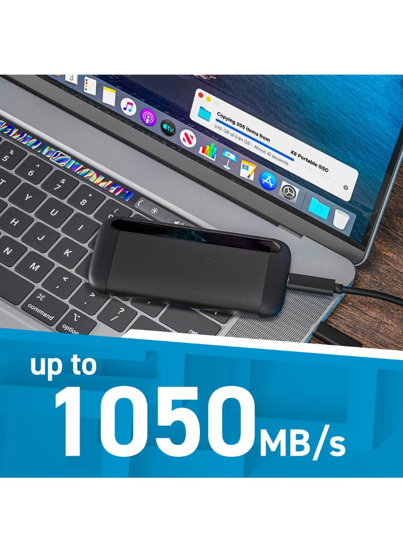 Generic - X8 1TB Portable SSD Up to 1050MBs USB 3.2 External Solid State Drive USB-C USB-A - Image 1