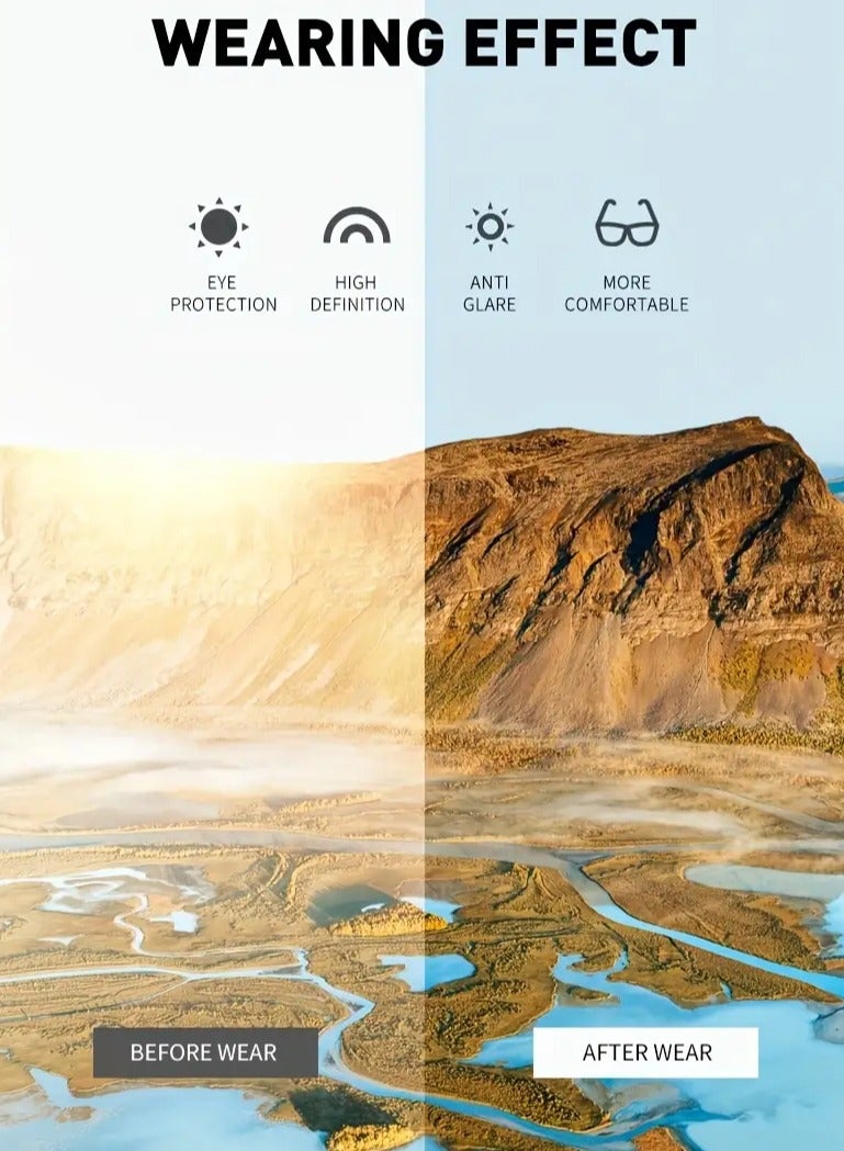 POLITE Square Luxury Fashion Sunglasses for Men and Women, Anti-Glare, Acrylic Lens, Durable PC Frame - Perfect for Beach & Travel - Image 4