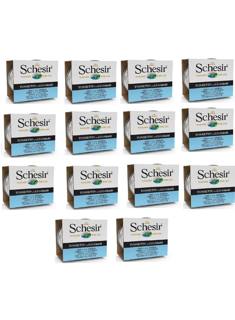 Schesir 14PC  Cat Wet Food-Tuna With Squids 85g - Image 1