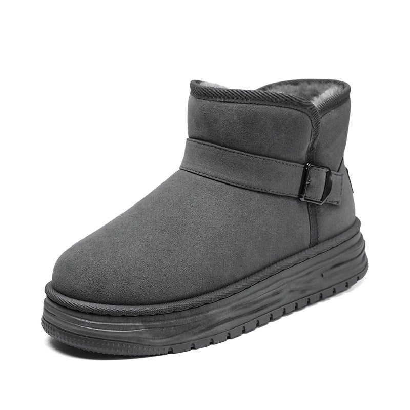 2025 Winter Thick-Soled Height-Increasing Snow Boots For Men And Women, Short Boots For Older Children, Short Warm Boots, Cotton Shoes - Image 1