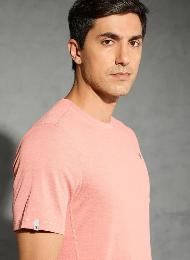 Technosport Technosport Men Solid Slim Fit Crew Neck T-Shirt