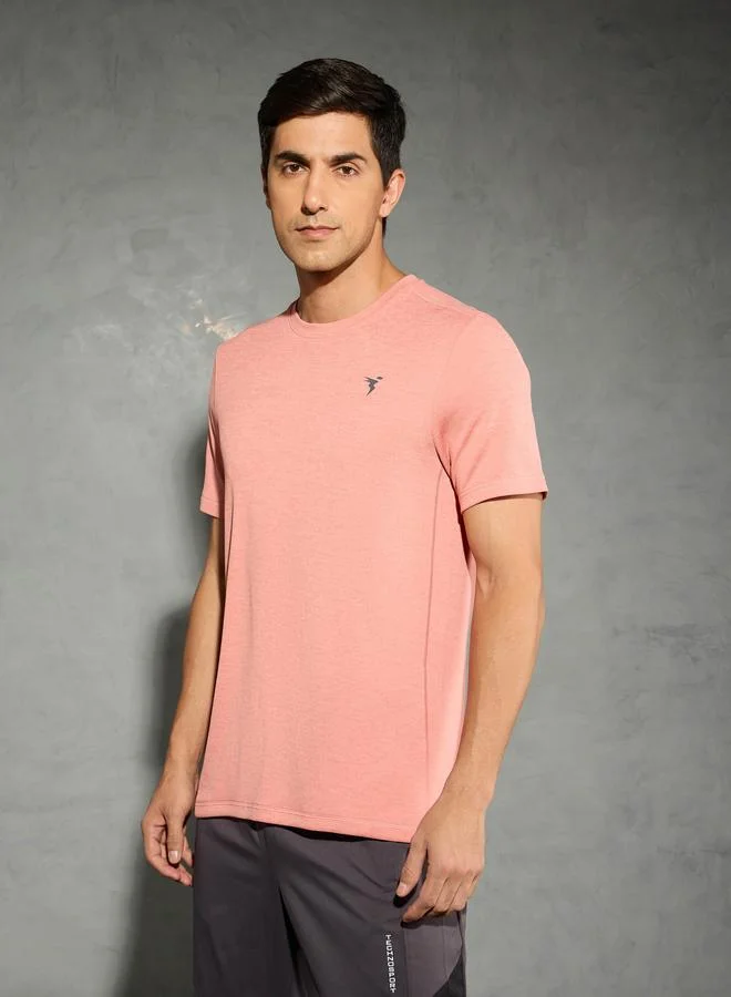 Technosport Technosport Men Solid Slim Fit Crew Neck T-Shirt