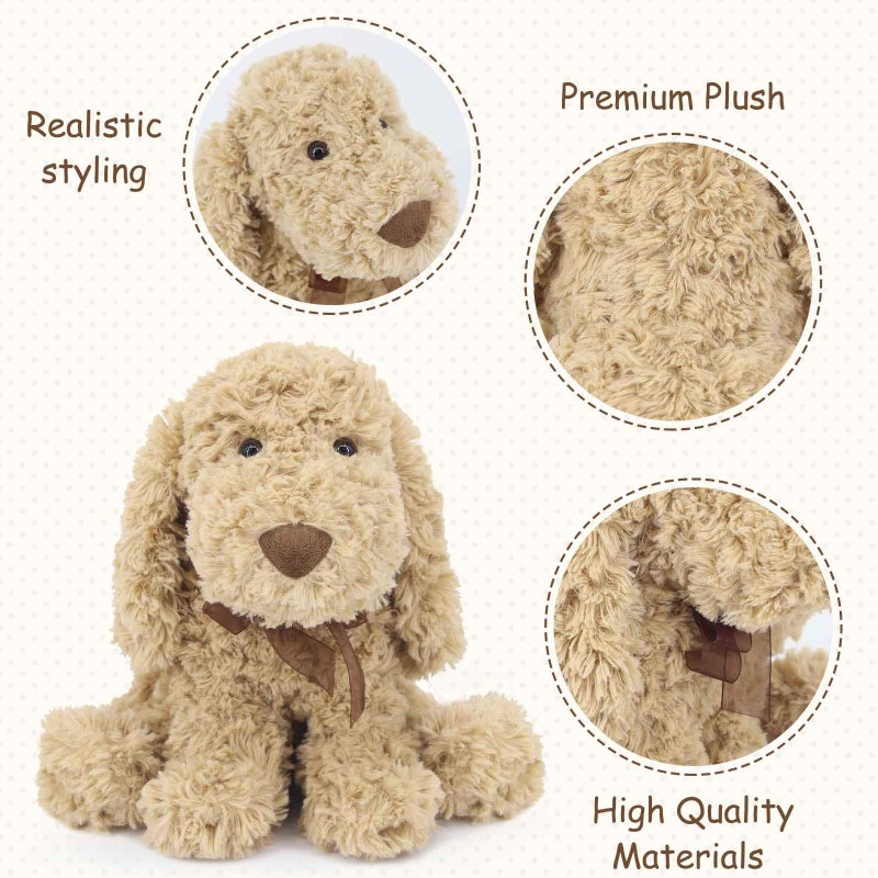 WEIGEDU Poodle Puppy Goldendoodle Stuffed Animal, Adorable Toy Dog Labradoodle Plush for Kids Boys Girls Birthday Easter Nursery Bedtime Gift, 11.8â€œ Golden - Image 4