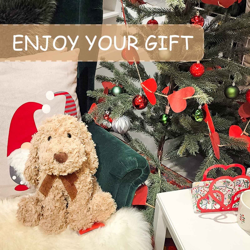 WEIGEDU Poodle Puppy Goldendoodle Stuffed Animal, Adorable Toy Dog Labradoodle Plush for Kids Boys Girls Birthday Easter Nursery Bedtime Gift, 11.8â€œ Golden - Image 5