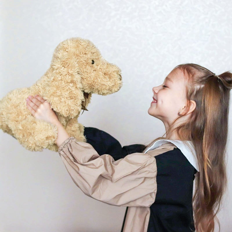 WEIGEDU Poodle Puppy Goldendoodle Stuffed Animal, Adorable Toy Dog Labradoodle Plush for Kids Boys Girls Birthday Easter Nursery Bedtime Gift, 11.8â€œ Golden - Image 2