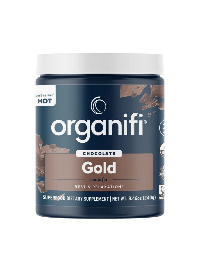 Organifi Organifi - Gold Chocolate - Superfood Supplement Powder - 20 Day Supply - Supports Restful Sleep, Immune Health and Recovery - Cocoa, Organic Turmeric and Reishi Mushroom Infused Golden Milk Drink Mix - Image 1