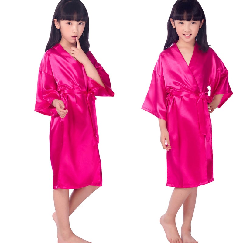 EKVHDO Birthday Squad Birthday Girl Princess Robe Spa Robes for Girls Party Satin Silk Kimono Robes Party Supplies - Image 2