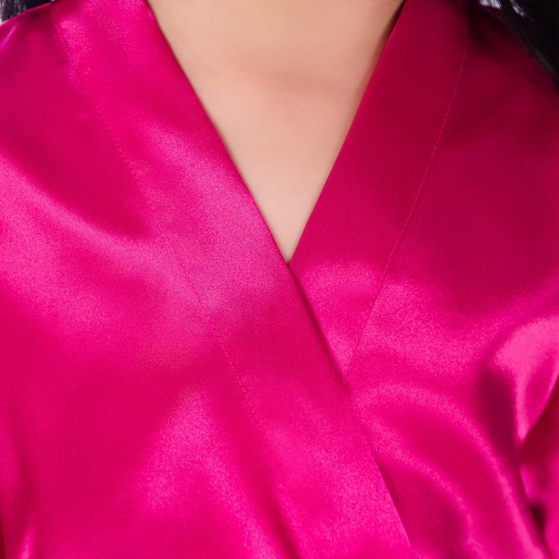 EKVHDO Birthday Squad Birthday Girl Princess Robe Spa Robes for Girls Party Satin Silk Kimono Robes Party Supplies - Image 3