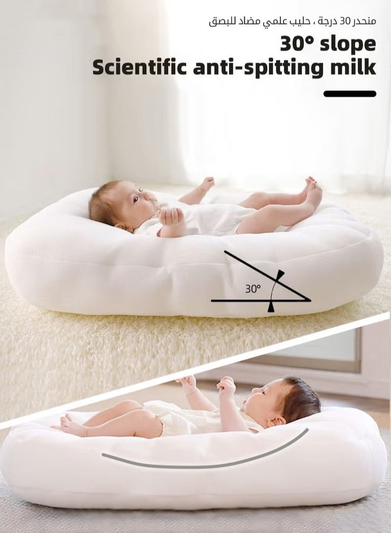 DOOKOO Baby Nest Bed, Newborn Nursery Pillow, Infant Breastfeeding Pillows, Toddler Bedding for Sleeping, Anti vomit Milk Headrest15 Degree Incline, for Better Night's Sleep - Image 3