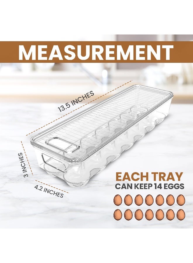 Utopia Home Utopia Home Egg Container With Lid and Handle for Refrigerator Organization Pack of 2  Clear Stackable Egg Holder for Kitchen or Pantry Organizers and Storage  - Image 2