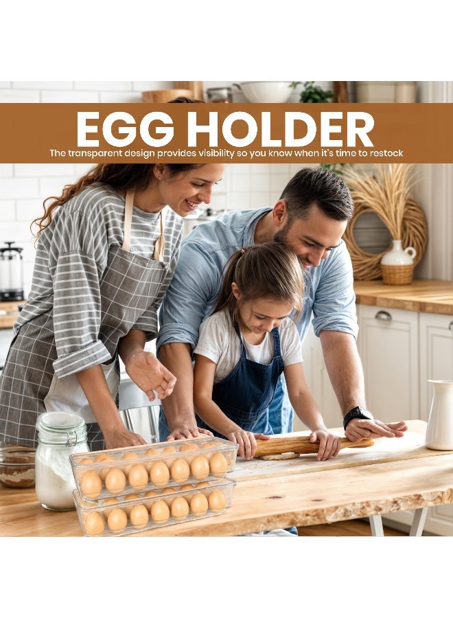Utopia Home Utopia Home Egg Container With Lid and Handle for Refrigerator Organization Pack of 2  Clear Stackable Egg Holder for Kitchen or Pantry Organizers and Storage  - Image 3