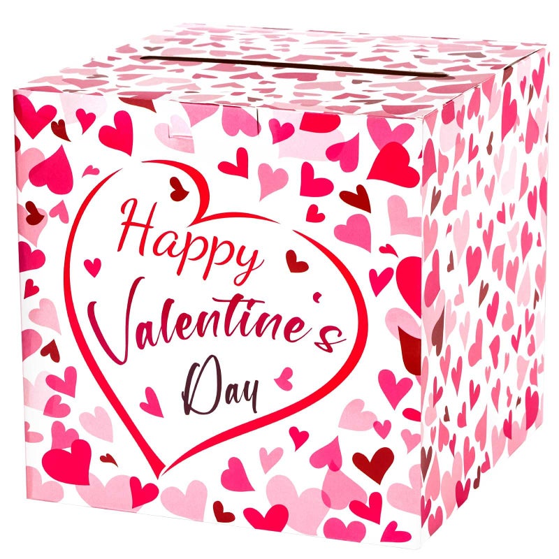 Lemicin Large Card Box Valentine's Day Pink Love Boxes Envelope Box with Slot for Valentine's Day Lover Birthday Gift Present Party Party Favors Decor Party Supplies (8 x8 x8 in) - Image 1