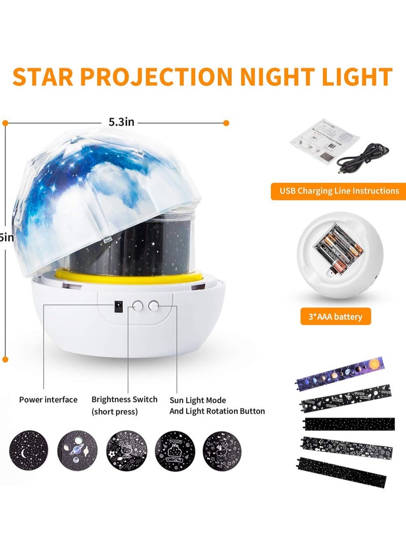 SYOSI Star Projector Night Light for Kids Starry Lamp 360 Rotating Romantic Planet Sky Projection Universe Kids with 5 Sets of Film - Image 3