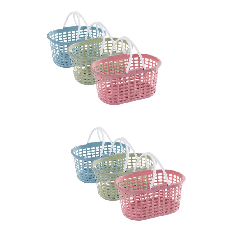 6 Pcs Portable Shower Tote Storage Basket with Handle Bathroom Supplies - Image 1