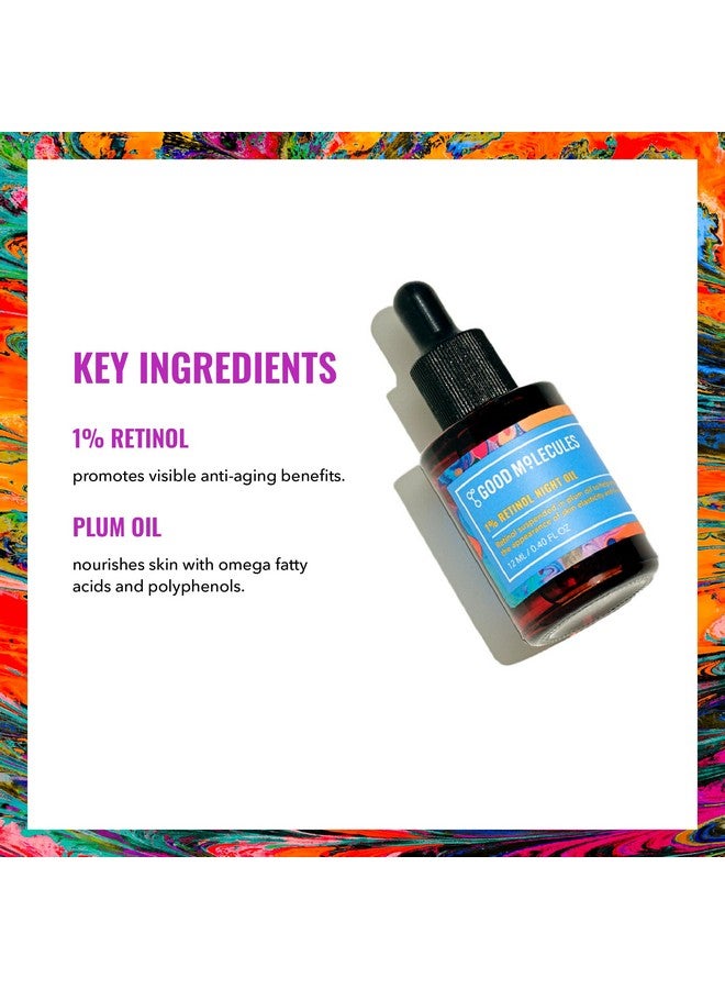 زيت ليلي من جود موليكلز يحتوي على ١٪ ريتينول ١٢ مل/٠.٤٠ أونصة - زيت للوجه مع الريتينول وزيت البرقوق وبذور ثمر الورد - عناية مرطبة مضادة للشيخوخة لبشرة الوجه - Image 3