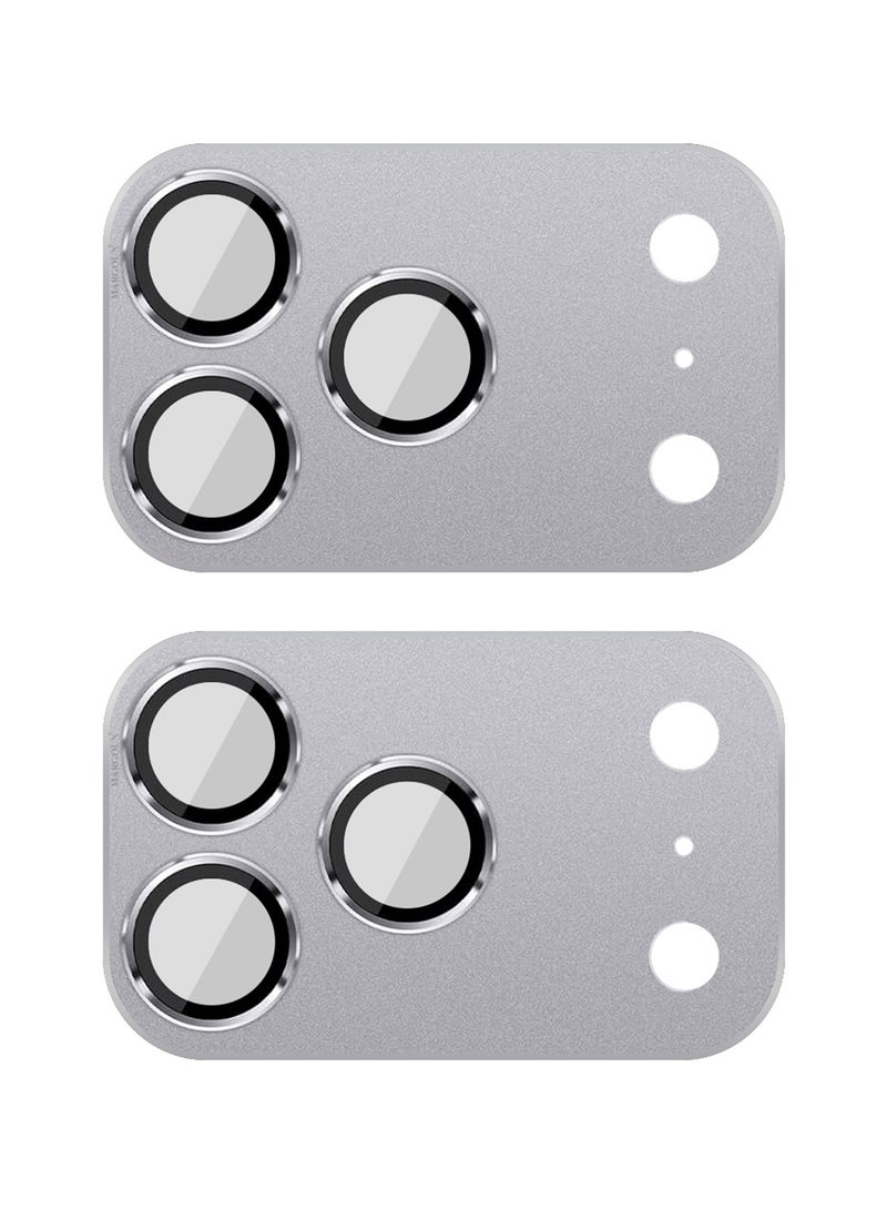 CATANES Camera Lens Protector 9H Tempered Glass Metal Ring Cover for iPhone 17 Pro Max - Silver - Image 4